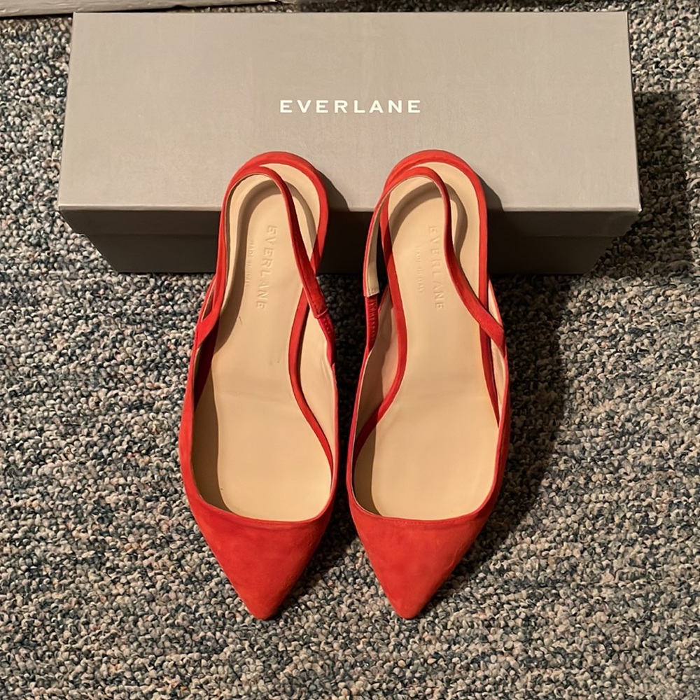Everlane size 8 Persimmon The Editor Slingback Flats NWB!!